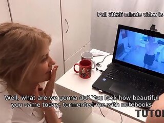 TUTOR4K&period; Boy spills tea on tutor to film her and involve in sex