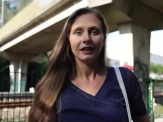 GERMAN SCOUT - Natural Girl Riddy with hairy Pussy get multiple Orgasm at Pick Up Casting