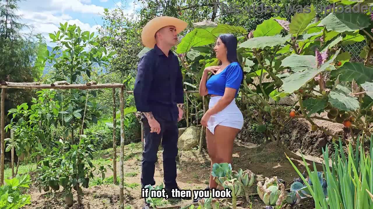 Sexy MILF is caught stealing on a farm&period; The thief gets fucked outdoors by a farm owner who